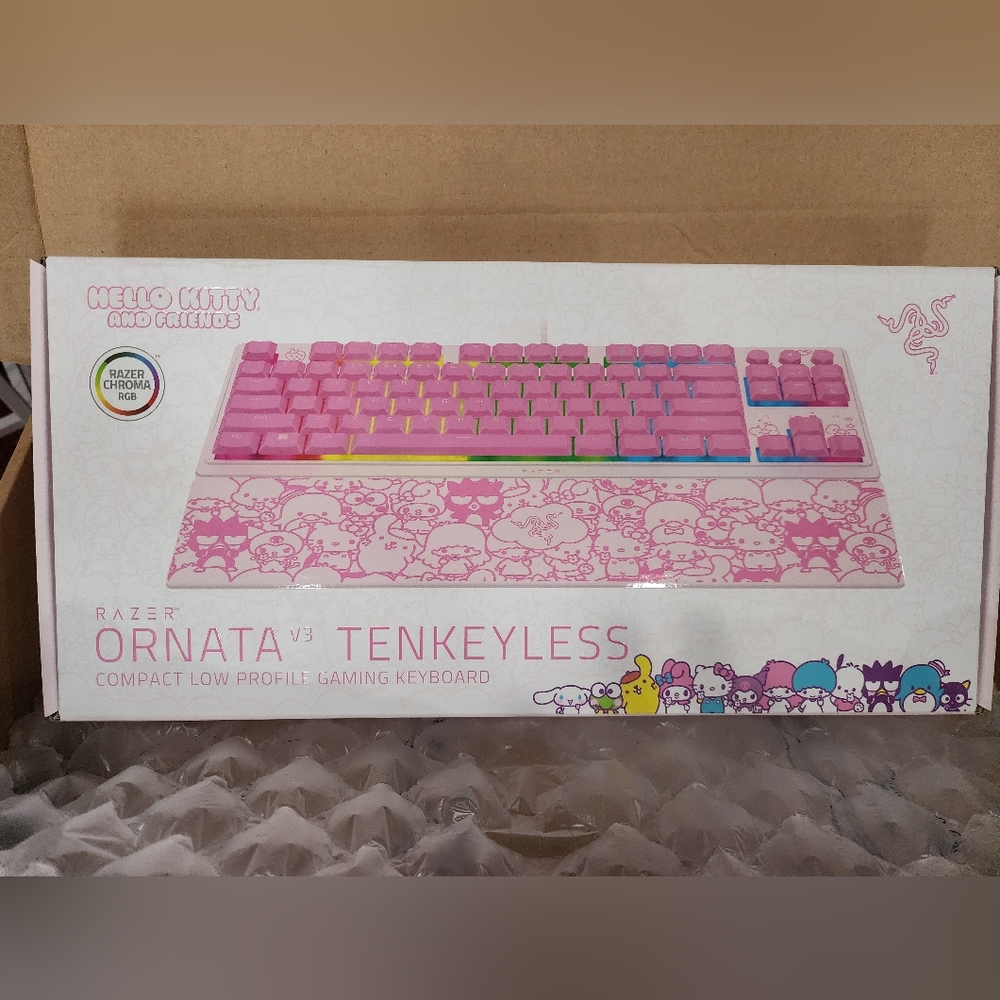 Hello Kitty Pink and White Tenkeyless Keyboard